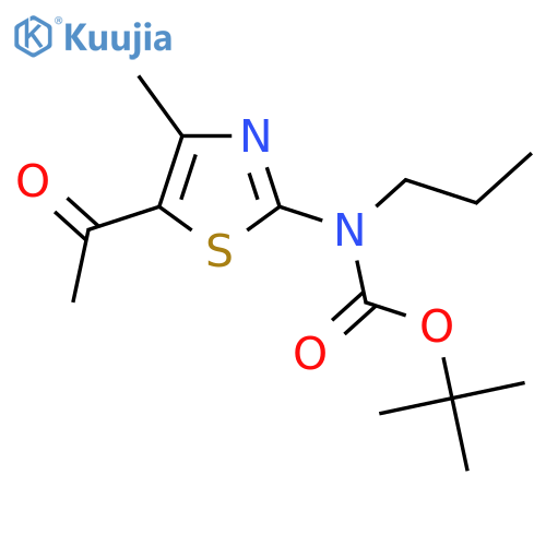 tert-butyl N-(5-acetyl-4-methyl-1,3-thiazol-2-yl)-N-propylcarbamate structure