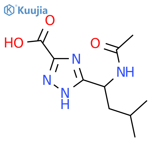 3-(1-acetamido-3-methylbutyl)-1H-1,2,4-triazole-5-carboxylic acid structure