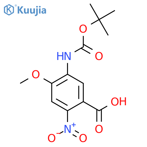 5-{(tert-butoxy)carbonylamino}-4-methoxy-2-nitrobenzoic acid structure