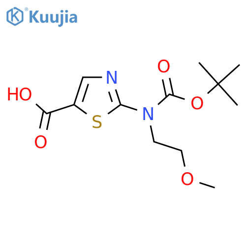 2-{(tert-butoxy)carbonyl(2-methoxyethyl)amino}-1,3-thiazole-5-carboxylic acid structure