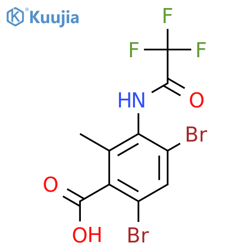 4,6-Dibromo-2-methyl-3-(2,2,2-trifluoroacetamido)benzoic acid structure