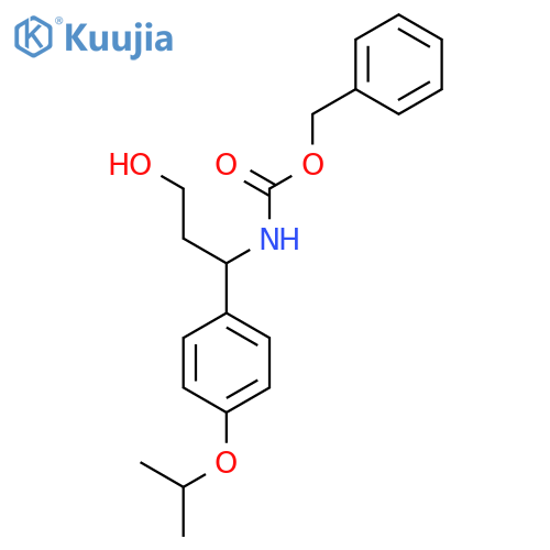 benzyl N-{3-hydroxy-1-4-(propan-2-yloxy)phenylpropyl}carbamate structure