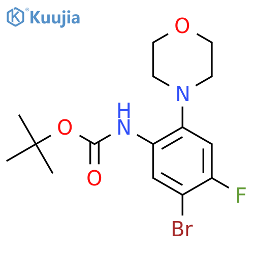 tert-butyl N-5-bromo-4-fluoro-2-(morpholin-4-yl)phenylcarbamate structure