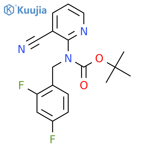 tert-butyl N-(3-cyanopyridin-2-yl)-N-(2,4-difluorophenyl)methylcarbamate structure