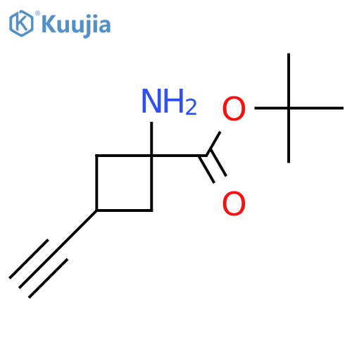 Tert-butyl 1-amino-3-ethynylcyclobutane-1-carboxylate structure