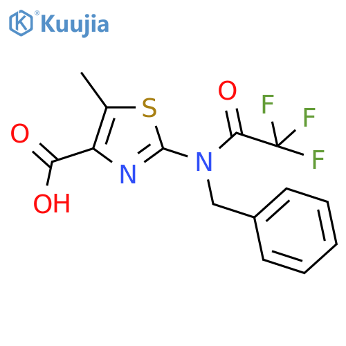 2-(N-benzyl-2,2,2-trifluoroacetamido)-5-methyl-1,3-thiazole-4-carboxylic acid structure