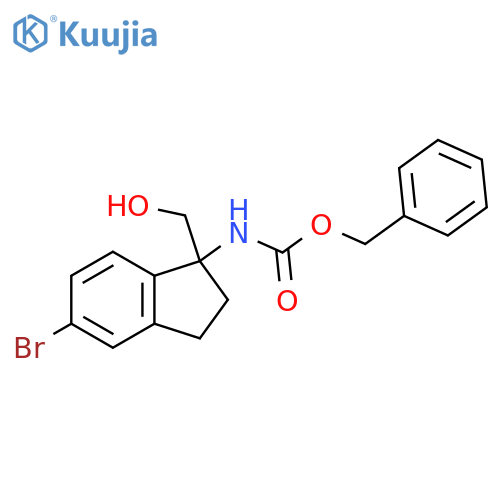 benzyl N-5-bromo-1-(hydroxymethyl)-2,3-dihydro-1H-inden-1-ylcarbamate structure
