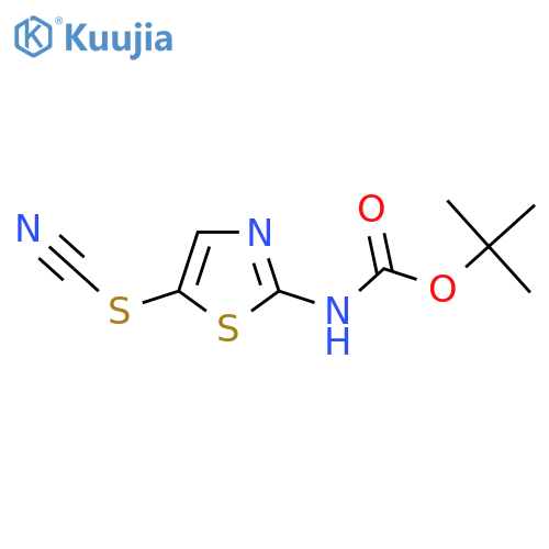 tert-butyl N-5-(cyanosulfanyl)-1,3-thiazol-2-ylcarbamate structure