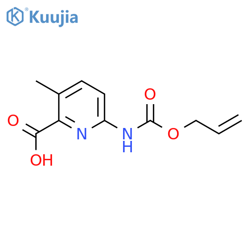 3-methyl-6-{(prop-2-en-1-yloxy)carbonylamino}pyridine-2-carboxylic acid structure