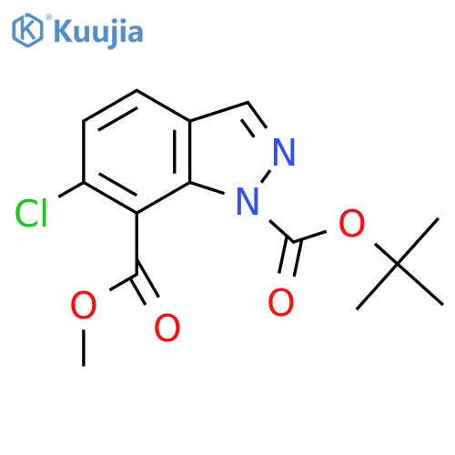 1-tert-butyl 7-methyl 6-chloro-1H-indazole-1,7-dicarboxylate structure