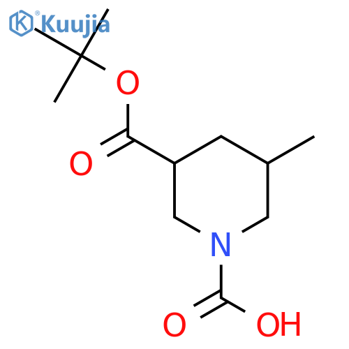 3-(tert-butoxy)carbonyl-5-methylpiperidine-1-carboxylic acid structure