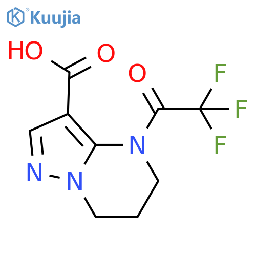 4-(2,2,2-trifluoroacetyl)-4H,5H,6H,7H-pyrazolo1,5-apyrimidine-3-carboxylic acid structure