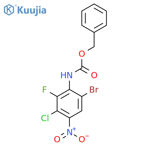 benzyl N-(6-bromo-3-chloro-2-fluoro-4-nitrophenyl)carbamate structure