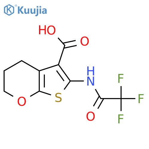 6-(2,2,2-trifluoroacetamido)-2H,3H,4H-thieno[2,3-b]pyran-5-carboxylic acid structure