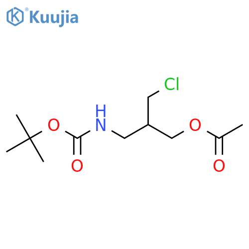 3-{(tert-butoxy)carbonylamino}-2-(chloromethyl)propyl acetate structure