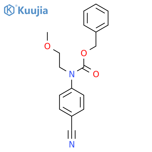 benzyl N-(4-cyanophenyl)-N-(2-methoxyethyl)carbamate structure