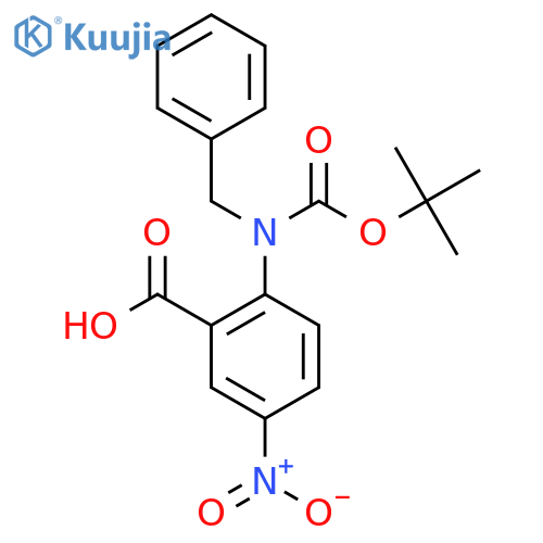 2-{benzyl(tert-butoxy)carbonylamino}-5-nitrobenzoic acid structure