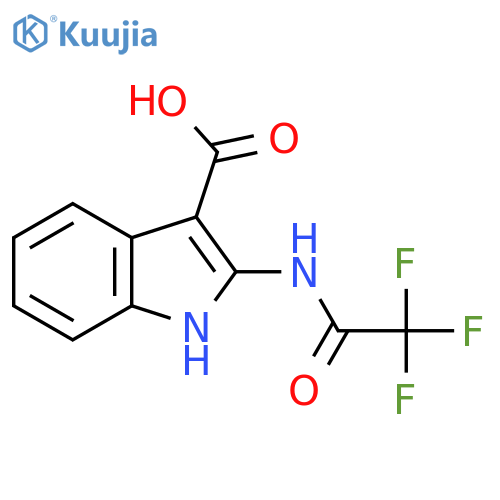 2-(2,2,2-trifluoroacetamido)-1H-indole-3-carboxylic acid structure