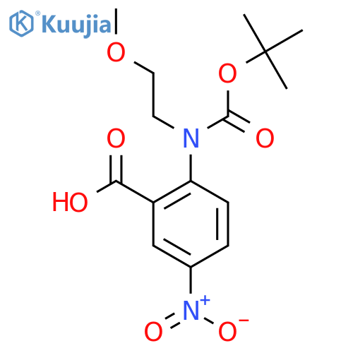 2-{[(Tert-butoxy)carbonyl](2-methoxyethyl)amino}-5-nitrobenzoic acid structure