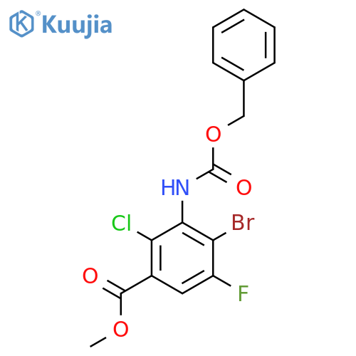 methyl 3-{(benzyloxy)carbonylamino}-4-bromo-2-chloro-5-fluorobenzoate structure