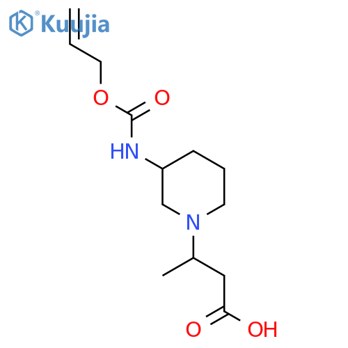 3-(3-{(prop-2-en-1-yloxy)carbonylamino}piperidin-1-yl)butanoic acid structure