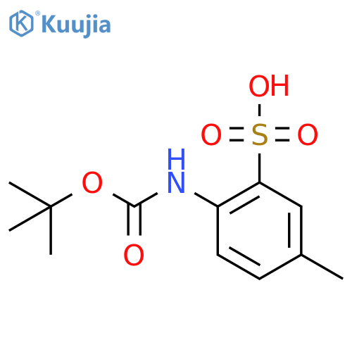 2-{(tert-butoxy)carbonylamino}-5-methylbenzene-1-sulfonic acid structure