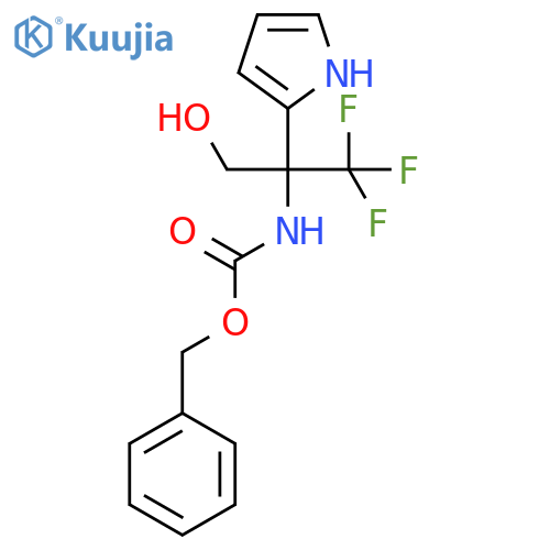 benzyl N-1,1,1-trifluoro-3-hydroxy-2-(1H-pyrrol-2-yl)propan-2-ylcarbamate structure
