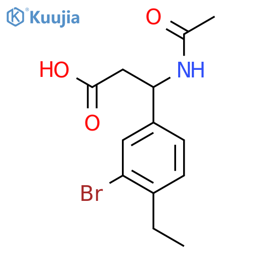 3-(3-Bromo-4-ethylphenyl)-3-acetamidopropanoic acid structure