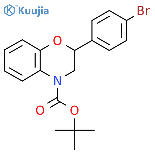 tert-butyl 2-(4-bromophenyl)-3,4-dihydro-2H-1,4-benzoxazine-4-carboxylate structure
