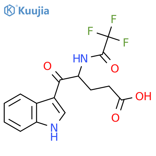 5-(1H-indol-3-yl)-5-oxo-4-(2,2,2-trifluoroacetamido)pentanoic acid structure