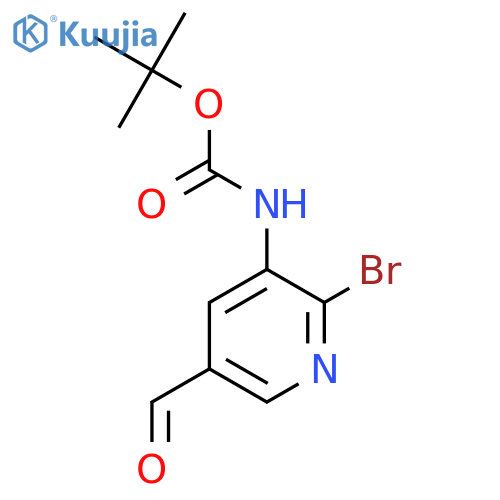 tert-butyl N-(2-bromo-5-formylpyridin-3-yl)carbamate structure