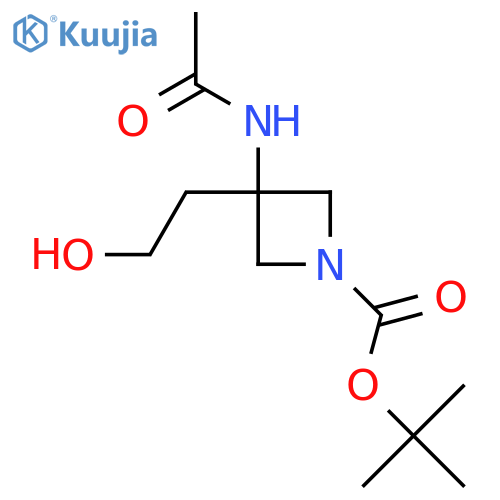 Tert-butyl 3-acetamido-3-(2-hydroxyethyl)azetidine-1-carboxylate structure