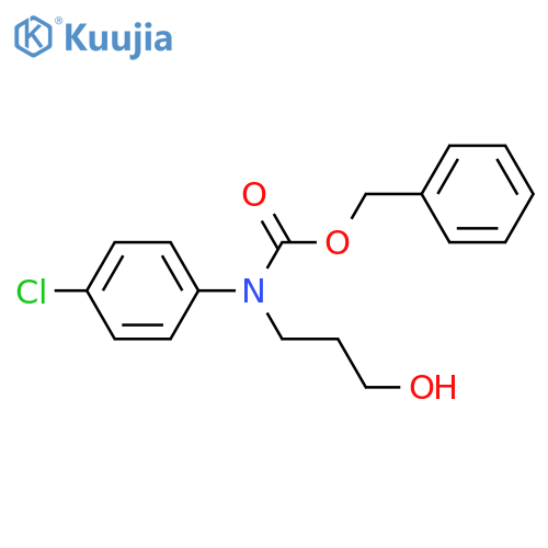 benzyl N-(4-chlorophenyl)-N-(3-hydroxypropyl)carbamate structure