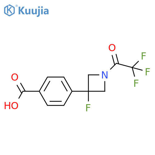 4-3-fluoro-1-(2,2,2-trifluoroacetyl)azetidin-3-ylbenzoic acid structure