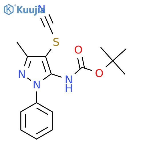 tert-butyl N-4-(cyanosulfanyl)-3-methyl-1-phenyl-1H-pyrazol-5-ylcarbamate structure