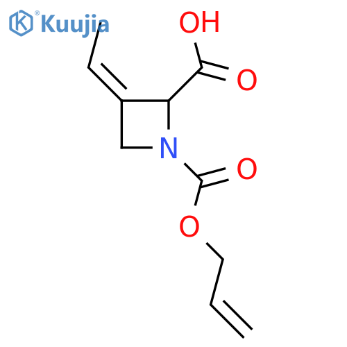 (3Z)-3-ethylidene-1-(prop-2-en-1-yloxy)carbonylazetidine-2-carboxylic acid structure