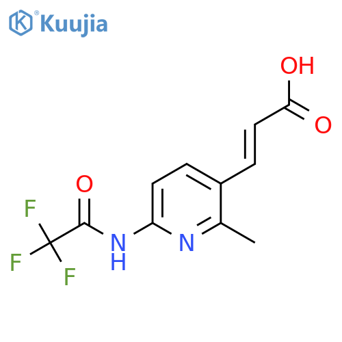 (2E)-3-[2-methyl-6-(2,2,2-trifluoroacetamido)pyridin-3-yl]prop-2-enoic acid structure
