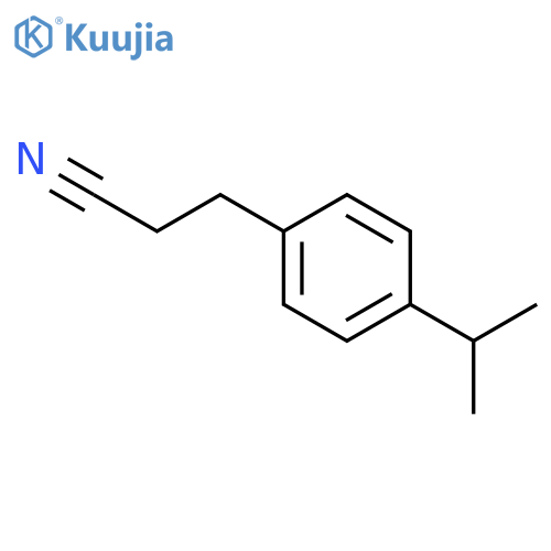 3-4-(propan-2-yl)phenylpropanenitrile structure