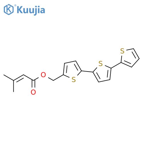 5-(3-methyl-2-butenoyloxy)methyl-2,2':5',2''-terthiophene structure