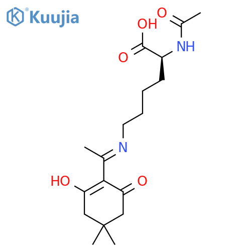 (2S)-6-{[1-(4,4-dimethyl-2,6-dioxocyclohexylidene)ethyl]amino}-2-acetamidohexanoic acid structure