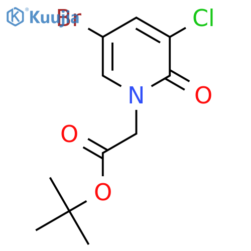 Tert-butyl 2-(5-bromo-3-chloro-2-oxo-1,2-dihydropyridin-1-yl)acetate structure