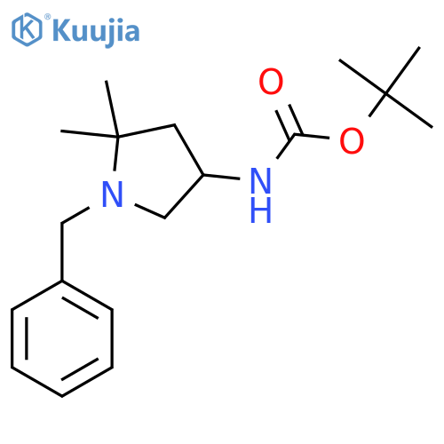 tert-butyl N-(1-benzyl-5,5-dimethylpyrrolidin-3-yl)carbamate structure