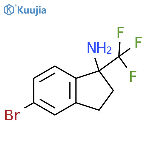 5-bromo-1-(trifluoromethyl)-2,3-dihydro-1H-inden-1-amine structure
