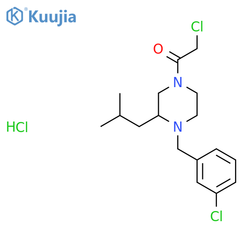 2-chloro-1-{4-(3-chlorophenyl)methyl-3-(2-methylpropyl)piperazin-1-yl}ethan-1-one hydrochloride structure