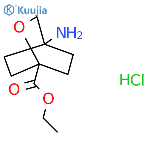 ethyl 4-amino-2-oxabicyclo2.2.2octane-1-carboxylate hydrochloride structure