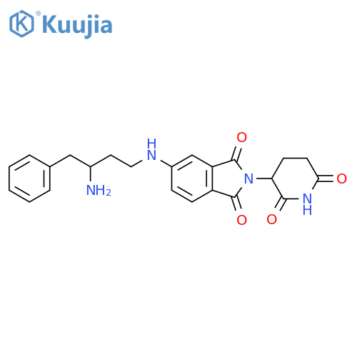 5-[(3-amino-4-phenylbutyl)amino]-2-(2,6-dioxopiperidin-3-yl)-2,3-dihydro-1H-isoindole-1,3-dione structure