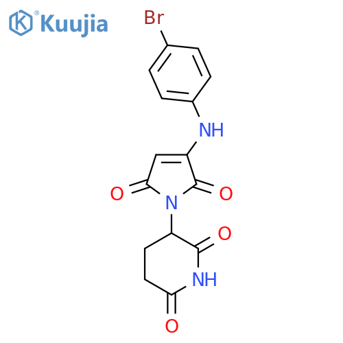 3-{3-(4-bromophenyl)amino-2,5-dioxo-2,5-dihydro-1H-pyrrol-1-yl}piperidine-2,6-dione structure