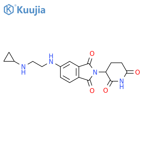 5-{2-(cyclopropylamino)ethylamino}-2-(2,6-dioxopiperidin-3-yl)-2,3-dihydro-1H-isoindole-1,3-dione structure