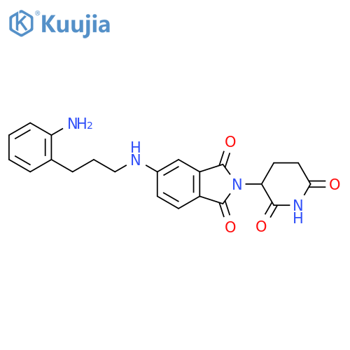 5-{3-(2-aminophenyl)propylamino}-2-(2,6-dioxopiperidin-3-yl)-2,3-dihydro-1H-isoindole-1,3-dione structure