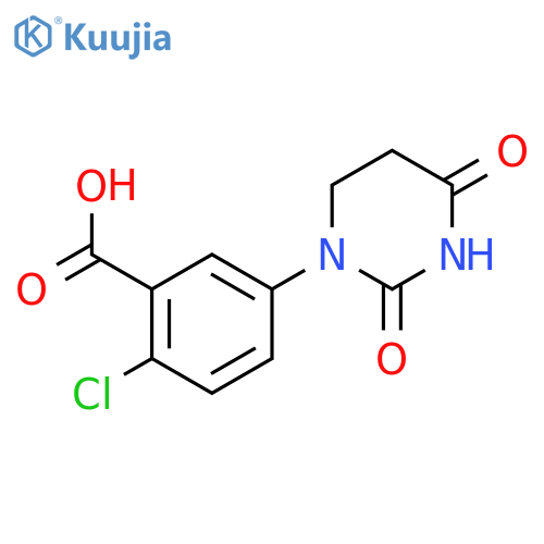 2-Chloro-5-(2,4-dioxo-1,3-diazinan-1-yl)benzoic acid structure